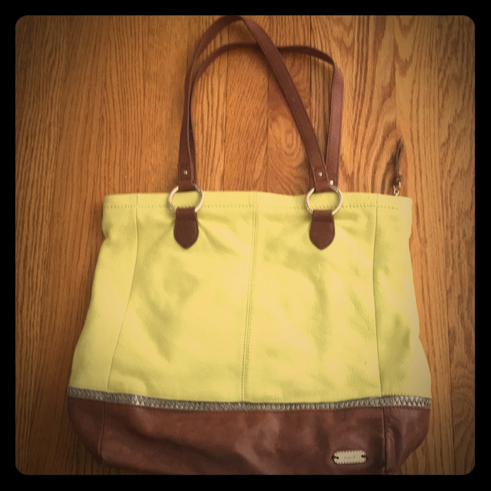 the sak yellow leather tote